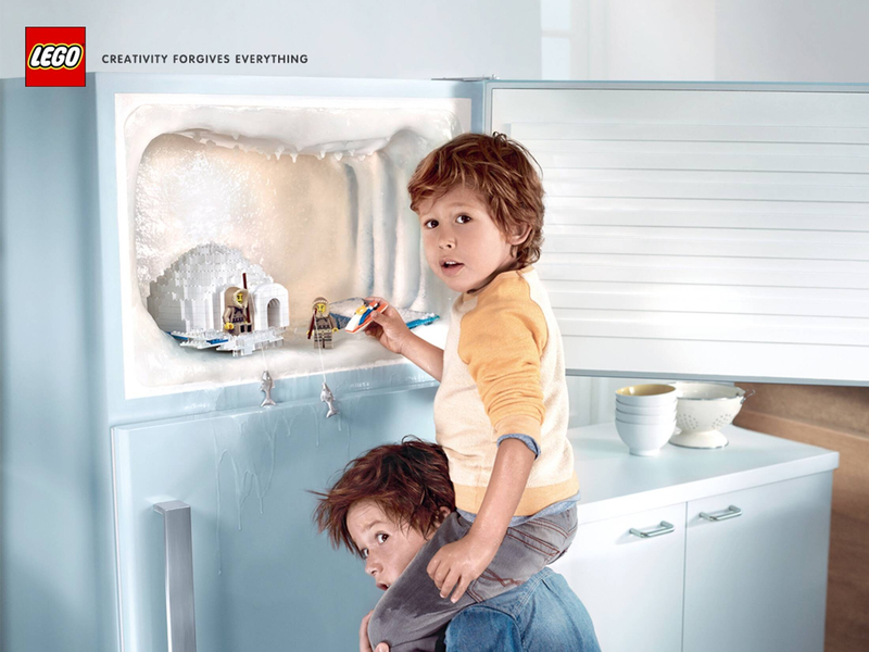 Advertising Lego - Creativity Forgives Everything.