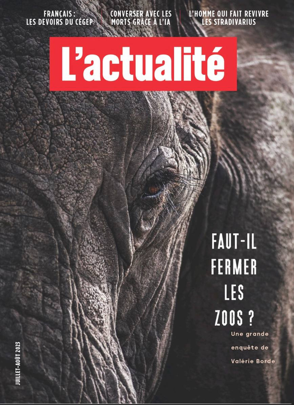 Обложка журнала L'actualité