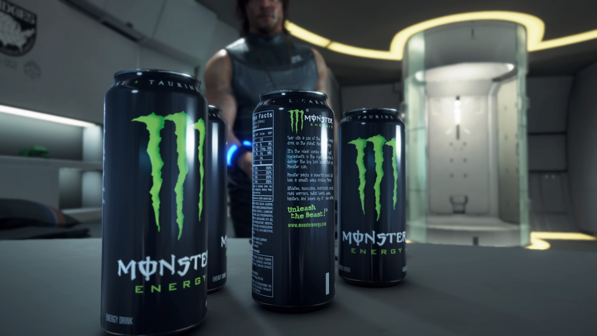 Реклама Monster Energy в игре Death Stranding (2019)