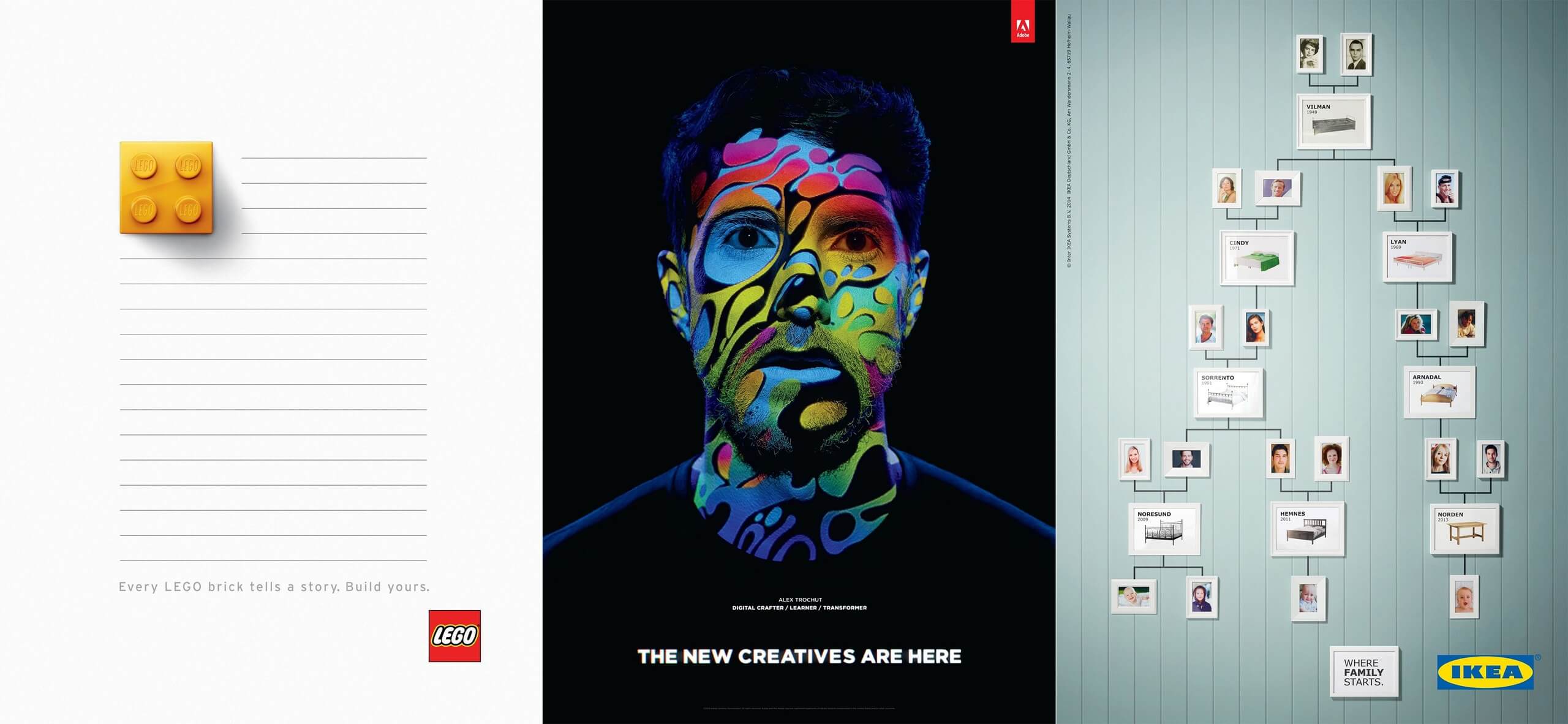 Реклама - LEGO, Adobe и IKEA